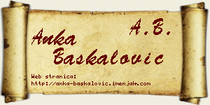 Anka Baškalović vizit kartica